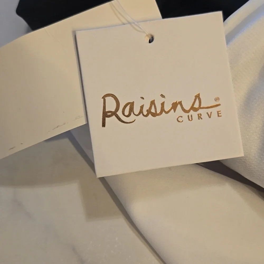 Raisins Curve Black Trendy Plus Size Colorblocked One Piece Swimsuit SZ:20W - Picture 9 of 12